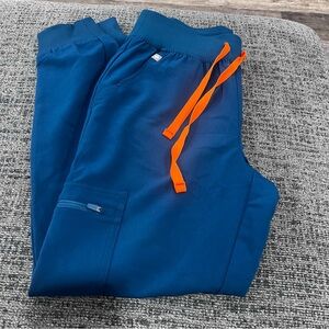 Figs Women's Zamora Jogger Scrub Pant Blue Size XXS Drawstring Waist Medical